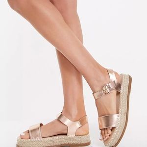 Threshold Gold Summer Sandals, Like New, Size 9.5